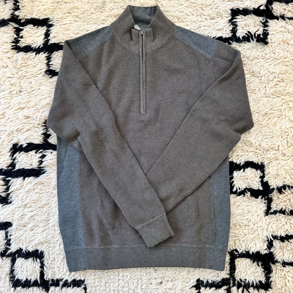 NWT Raffi Men's Dark Gray Quarter-Zip Sweater, Size M